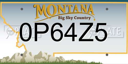 0P64Z5 Montana License Plate