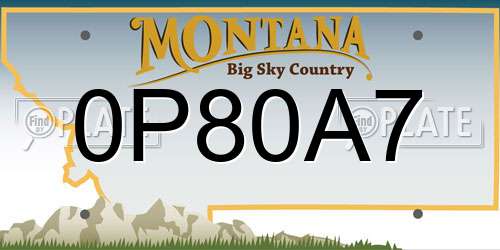 0P80A7 Montana License Plate