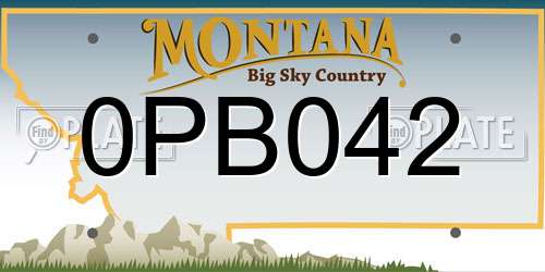 0PB042 Montana License Plate