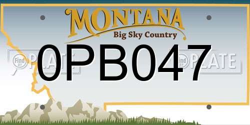 0PB047 Montana License Plate