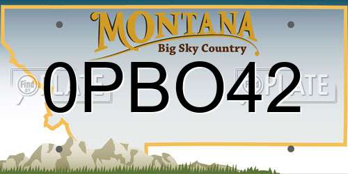 0PBO42 Montana License Plate