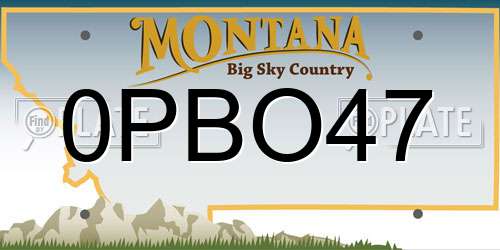 0PBO47 Montana License Plate