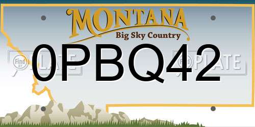0PBQ42 Montana License Plate