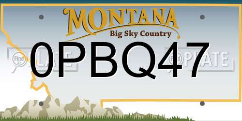 0PBQ47 Montana License Plate