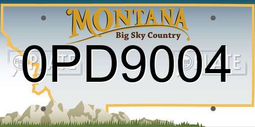 0PD9004 Montana License Plate