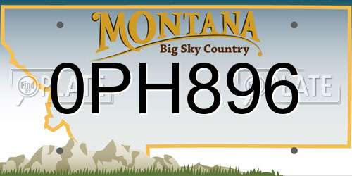0PH896 Montana License Plate