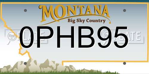 0PHB95 Montana License Plate