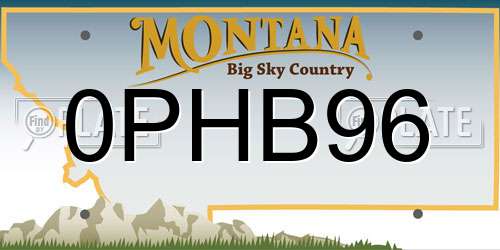 0PHB96 Montana License Plate