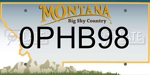 0PHB98 Montana License Plate