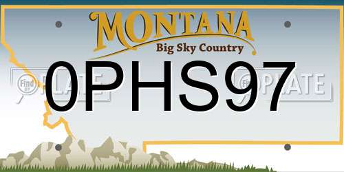 0PHS97 Montana License Plate