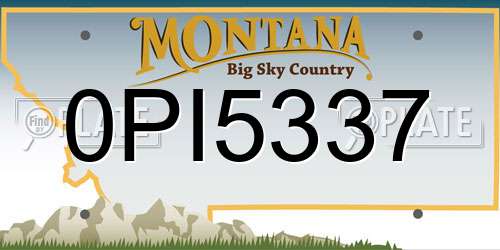 0PI5337 Montana License Plate