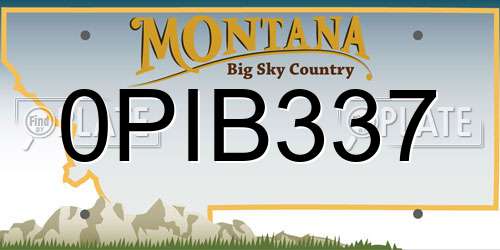 0PIB337 Montana License Plate
