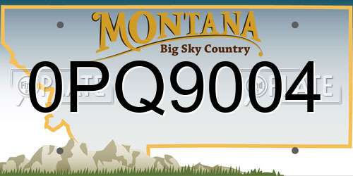 0PQ9004 Montana License Plate