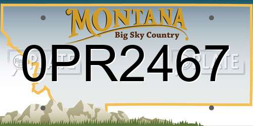 0PR2467 Montana License Plate