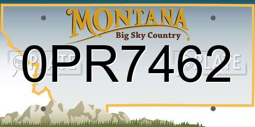 0PR7462 Montana License Plate