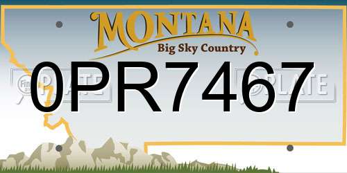 0PR7467 Montana License Plate