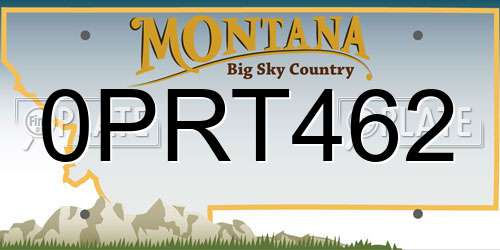 0PRT462 Montana License Plate
