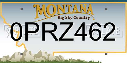 0PRZ462 Montana License Plate