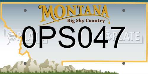 0PS047 Montana License Plate