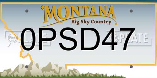 0PSD47 Montana License Plate