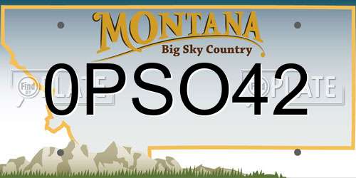0PSO42 Montana License Plate
