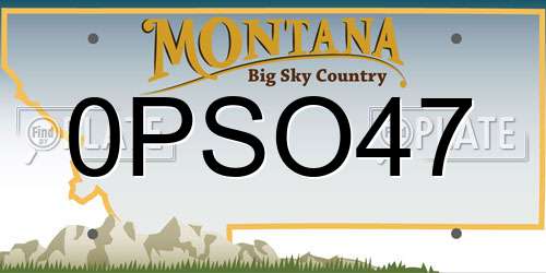 0PSO47 Montana License Plate