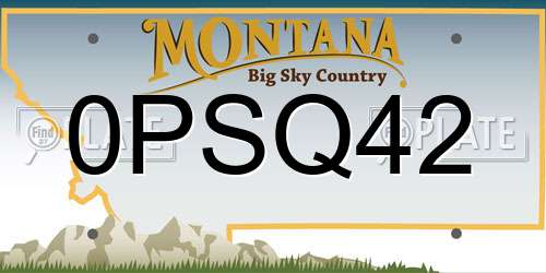 0PSQ42 Montana License Plate
