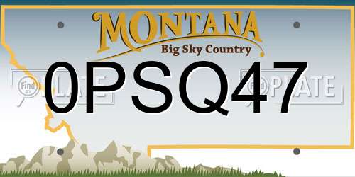 0PSQ47 Montana License Plate