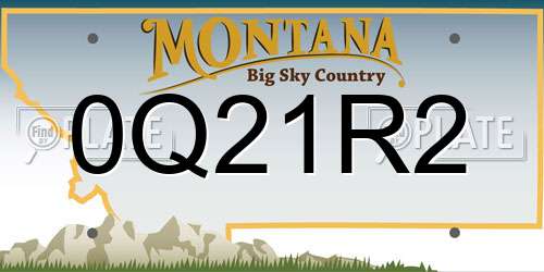 0Q21R2 Montana License Plate