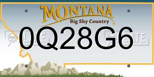 0Q28G6 Montana License Plate