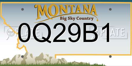 0Q29B1 Montana License Plate