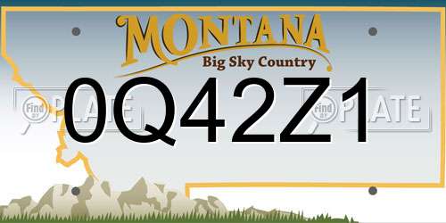 0Q42Z1 Montana License Plate