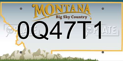 0Q47T1 Montana License Plate