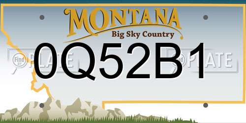 0Q52B1 Montana License Plate