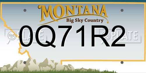 0Q71R2 Montana License Plate