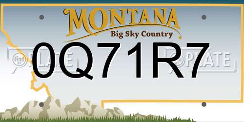0Q71R7 Montana License Plate