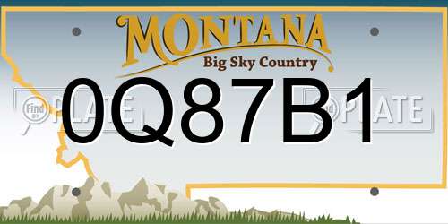 0Q87B1 Montana License Plate