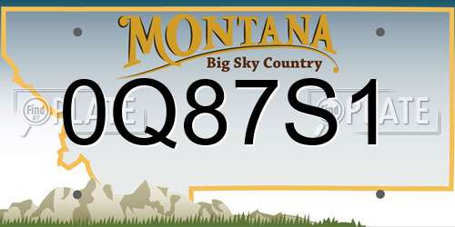 0Q87S1 Montana License Plate