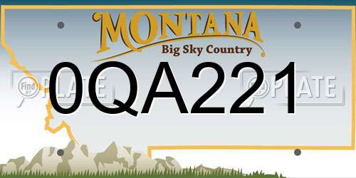 0QA221 Montana License Plate
