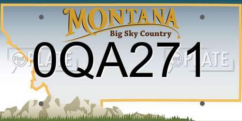 0QA271 Montana License Plate