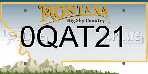 0QAT21 Montana License Plate