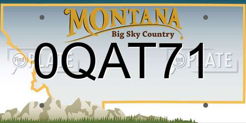 0QAT71 Montana License Plate