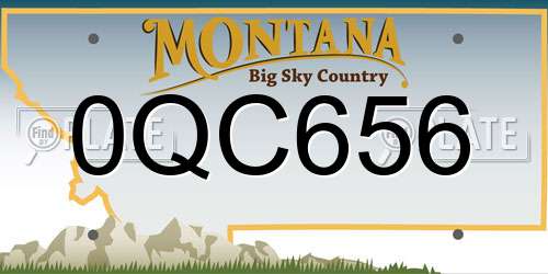 0QC656 Montana License Plate