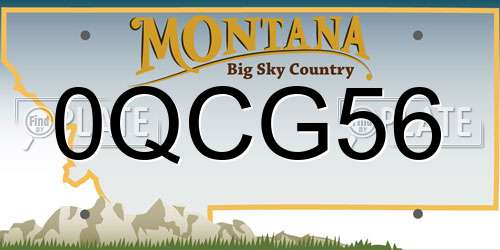 0QCG56 Montana License Plate