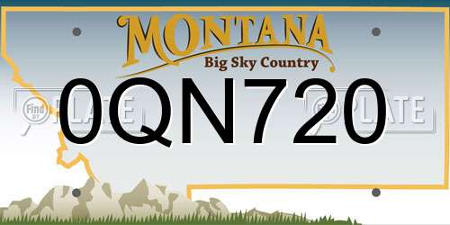 0QN720 Montana License Plate