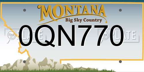 0QN770 Montana License Plate