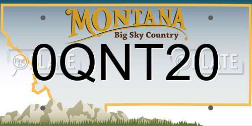 0QNT20 Montana License Plate