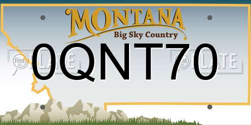 0QNT70 Montana License Plate