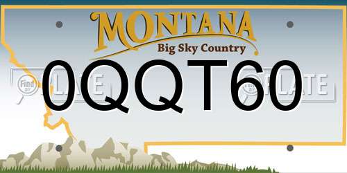 0QQT60 Montana License Plate