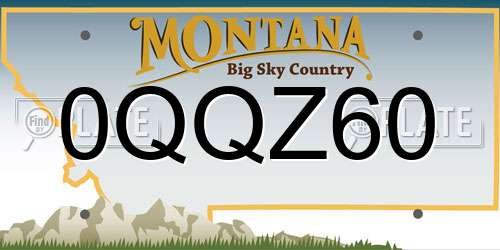 0QQZ60 Montana License Plate